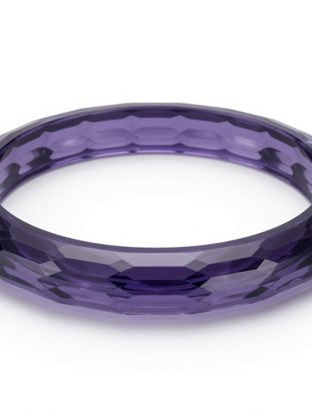 Purple Faceted Resin Statement Bangle – 68mm